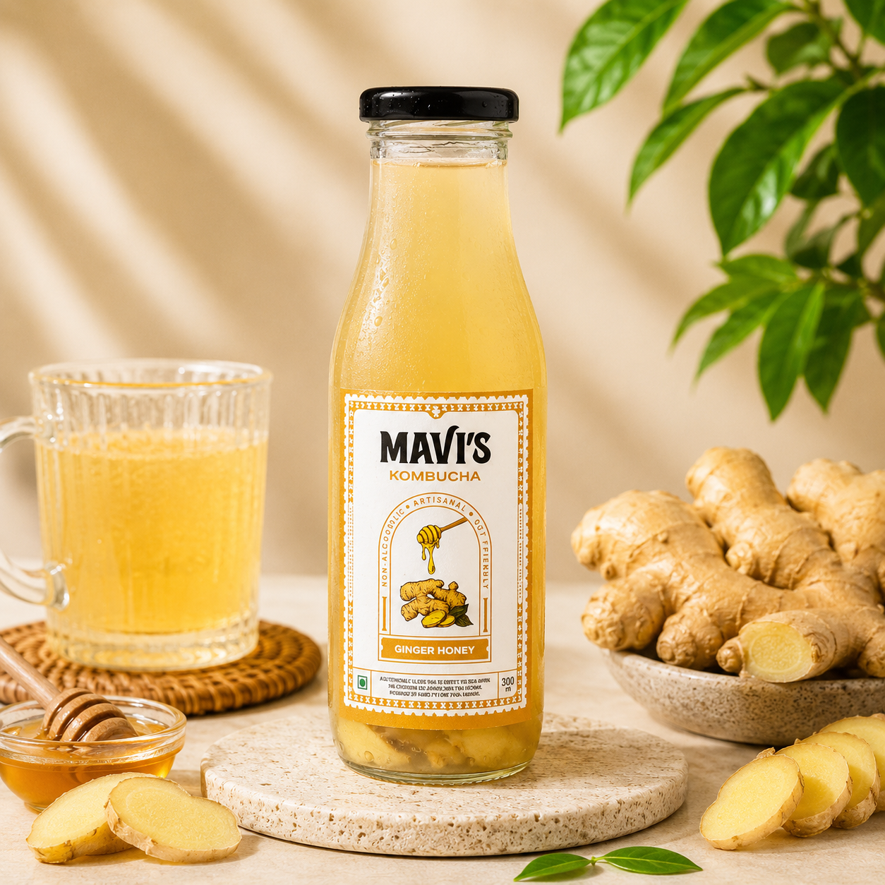 MAVI's Ginger Honey kombucha 300ml