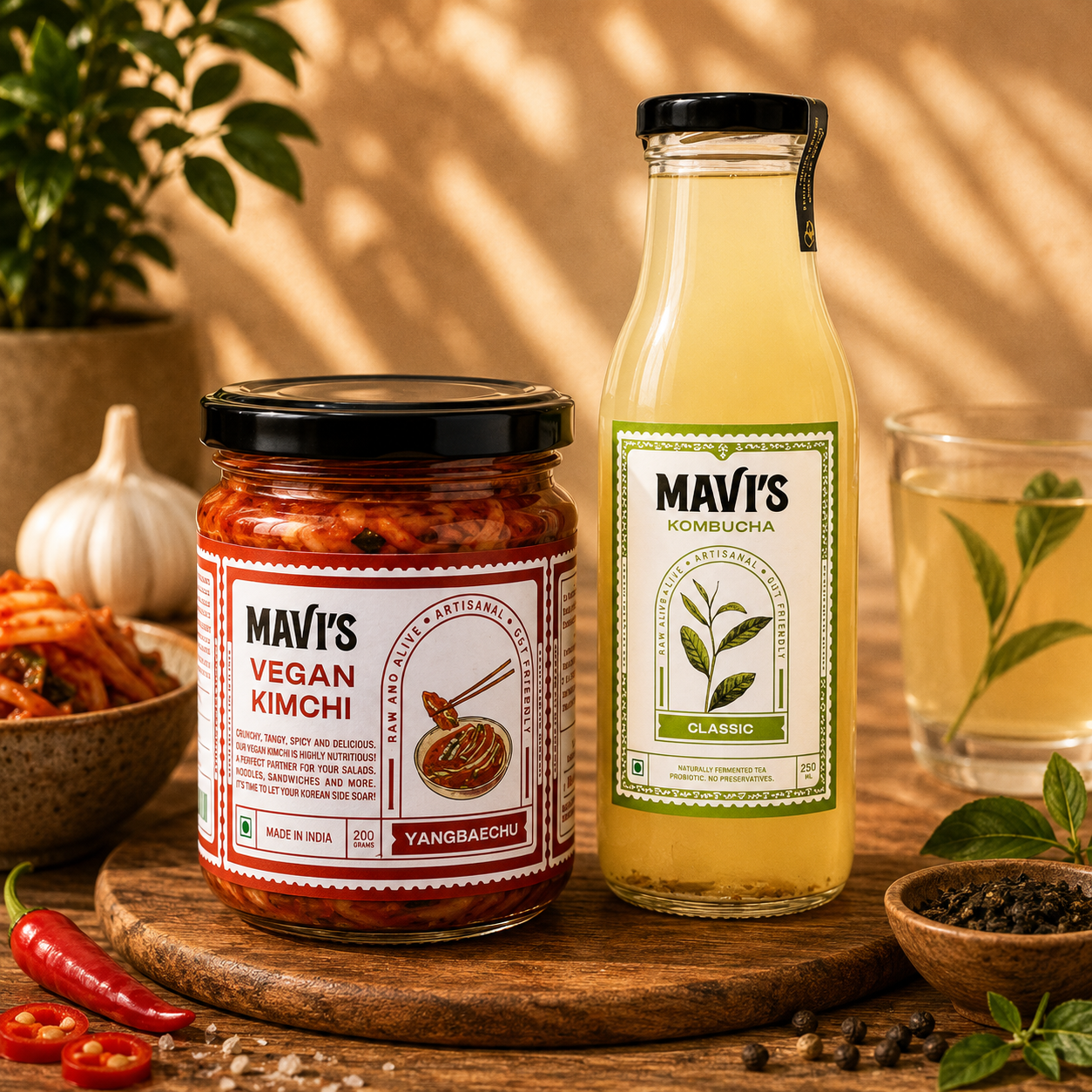 Kimchi+Classic Kombucha