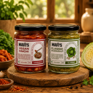 Kimchi & Sauerkraut Duo – Organic, Vegan & Probiotic-Rich